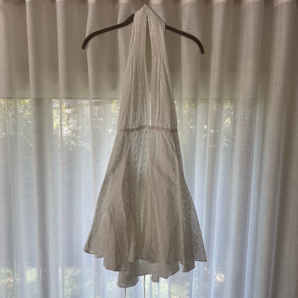 Zara White Halter Mini Dress